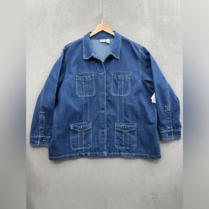 BCI Clothing Women's 26/28W Denim Jean Jacket Blue Medium Wash NWT